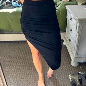 Black asymmetrical skirt